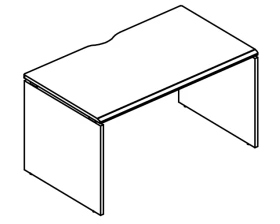 Стол письменный 60x160 на каркасе ДСП (1 скос) Alta images