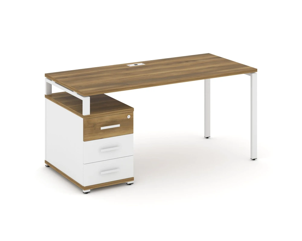 Стол письменный с 1 опорной тумбой CN.SP-304 W 1580/1946x720x750 Концепт / Concept