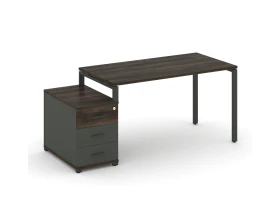 Стол письменный с 1 опорной тумбой CN.SP-304 W 1580/1946x720x750 Концепт / Concept images