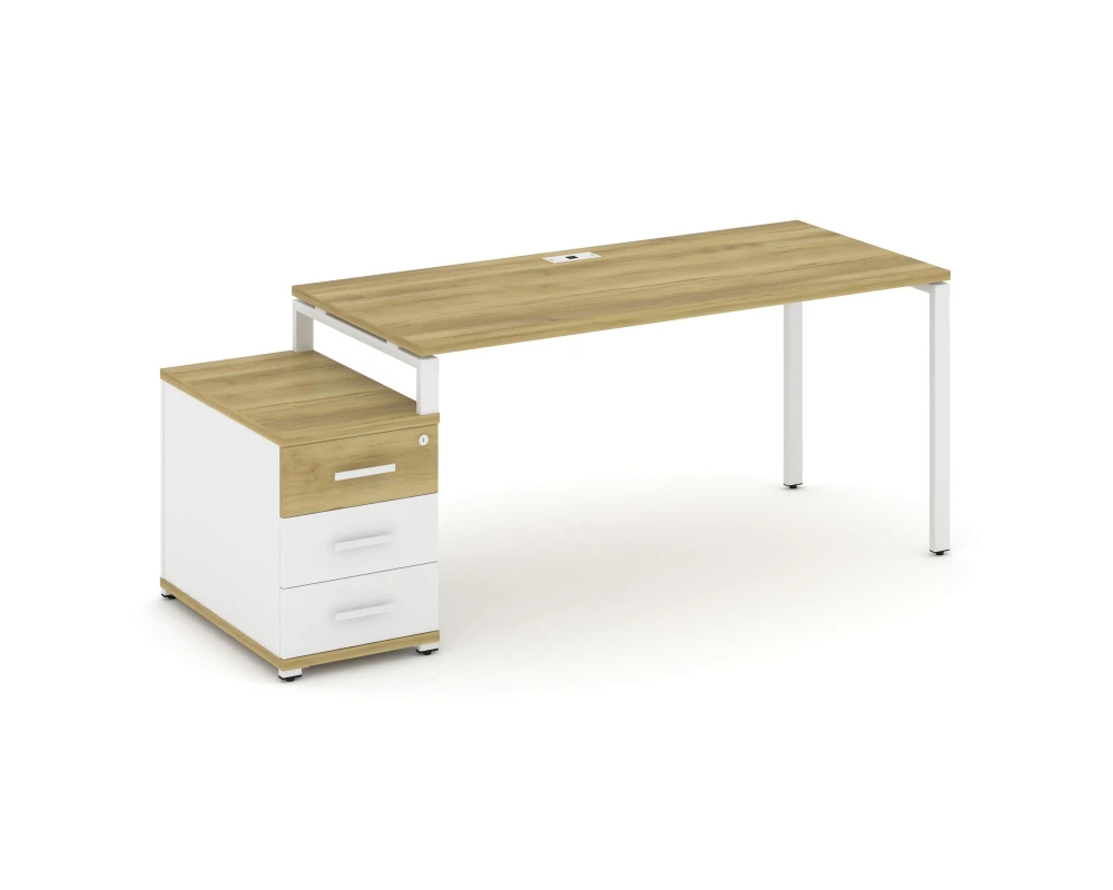 Стол письменный с 1 опорной тумбой CN.SP-304 W 1580/1946x720x750 Концепт / Concept