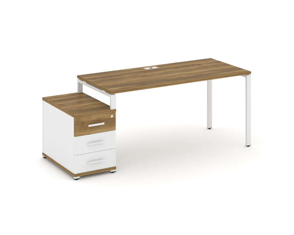 Стол письменный с 1 опорной тумбой CN.SP-304 W 1580/1946x720x750 Концепт / Concept