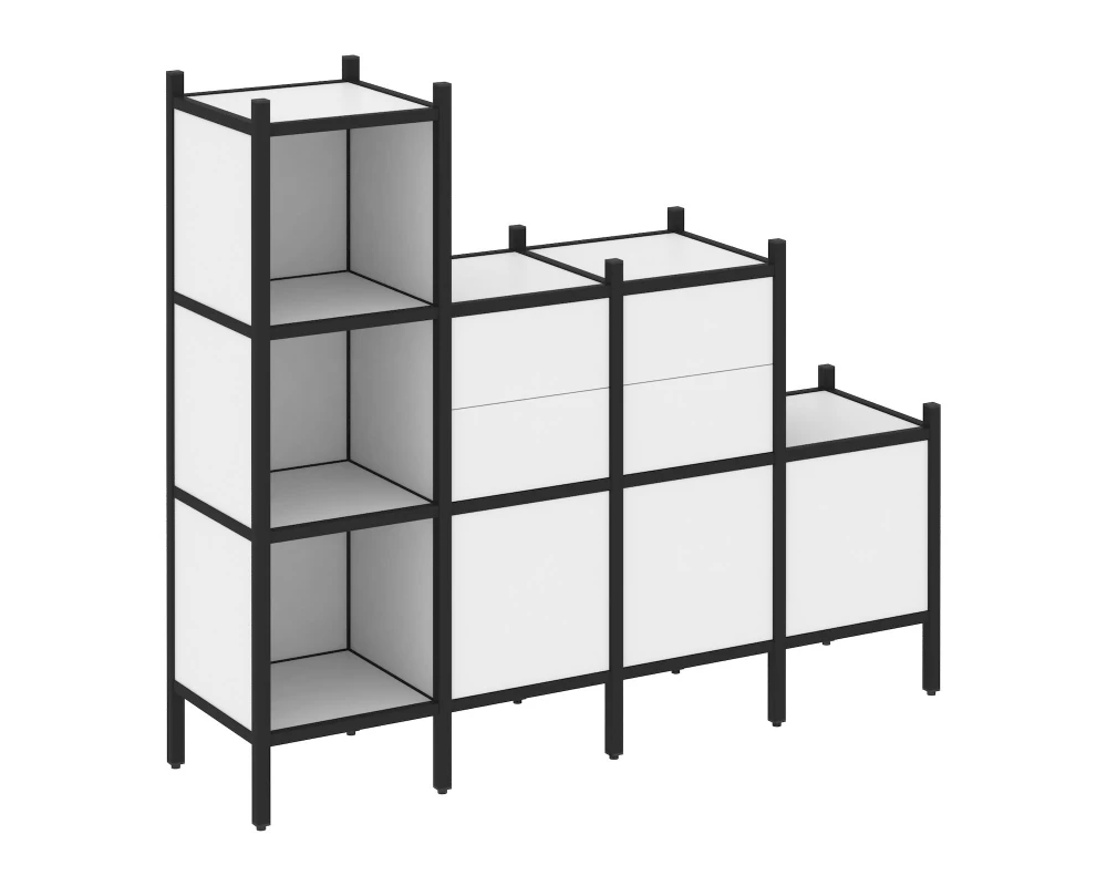 Прямой стеллаж L-17 1278x446x1458 Лофт / Loft