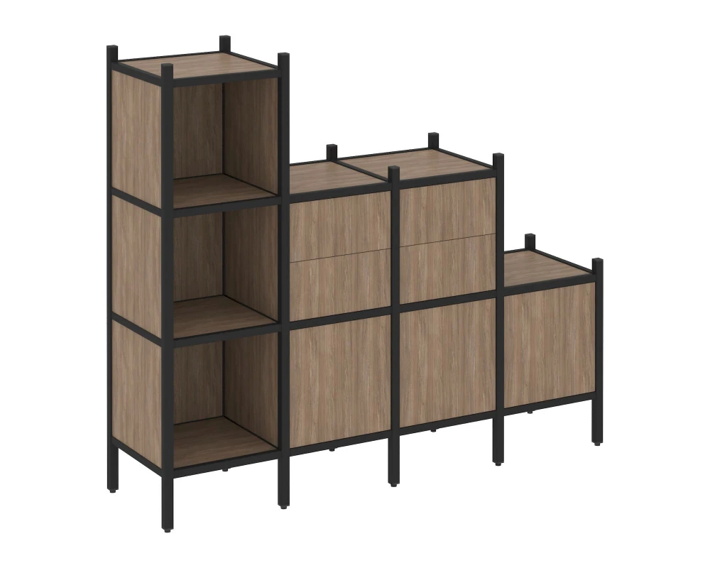 Прямой стеллаж L-17 1278x446x1458 Лофт / Loft