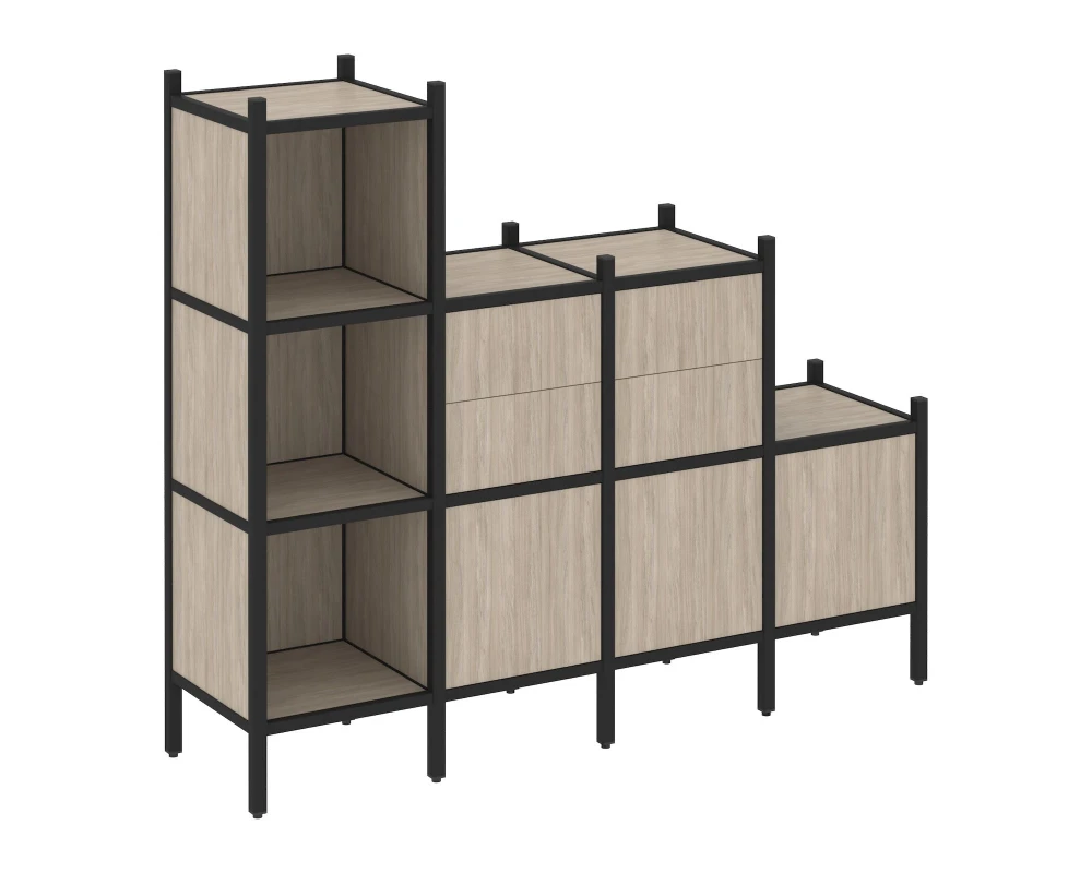 Прямой стеллаж L-17 1278x446x1458 Лофт / Loft