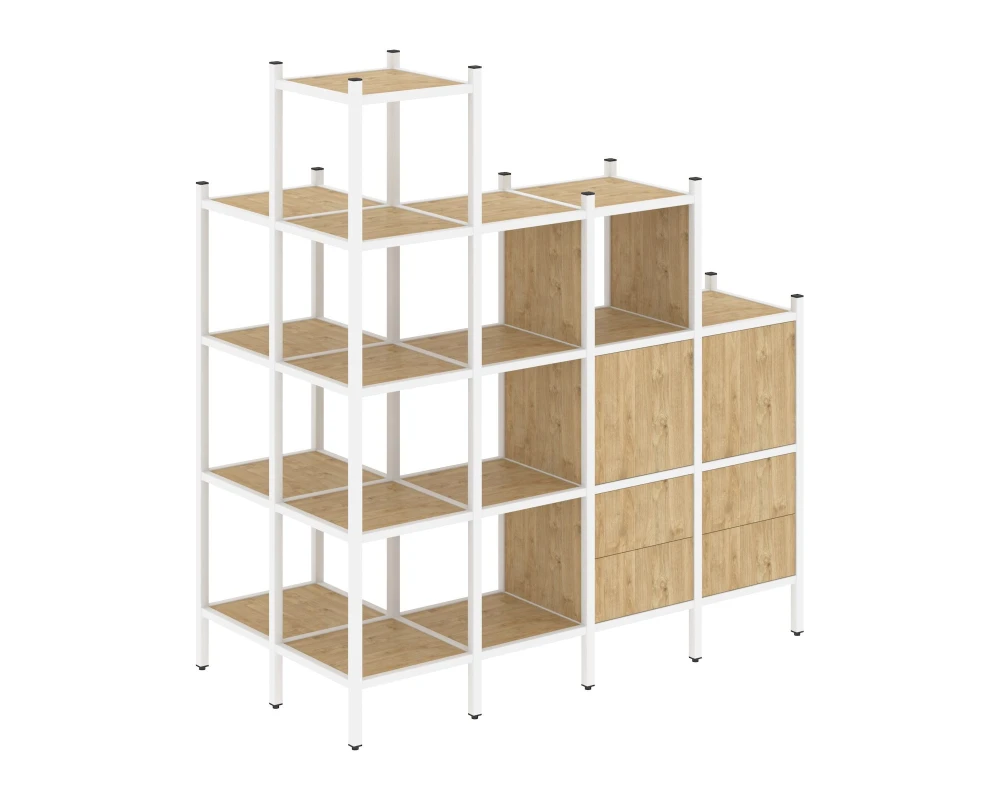 Угловой внешний стеллаж наборный L-58 862x1694x1869 Лофт / Loft