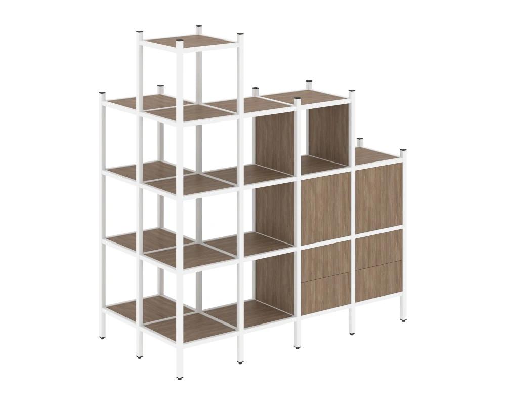 Угловой внешний стеллаж наборный L-58 862x1694x1869 Лофт / Loft