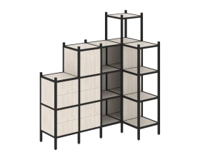 Угловой внутренний стеллаж L-48 1694x862x1869 Лофт / Loft images