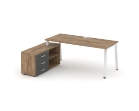 Стол письменный с греденцией левой на А-образном каркасе 1780x1480x750 Стайл Проджект Директ / Style Project Direct images