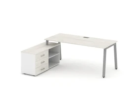 Стол письменный с греденцией левой на А-образном каркасе 1780x1480x750 Стайл Проджект Директ / Style Project Direct images