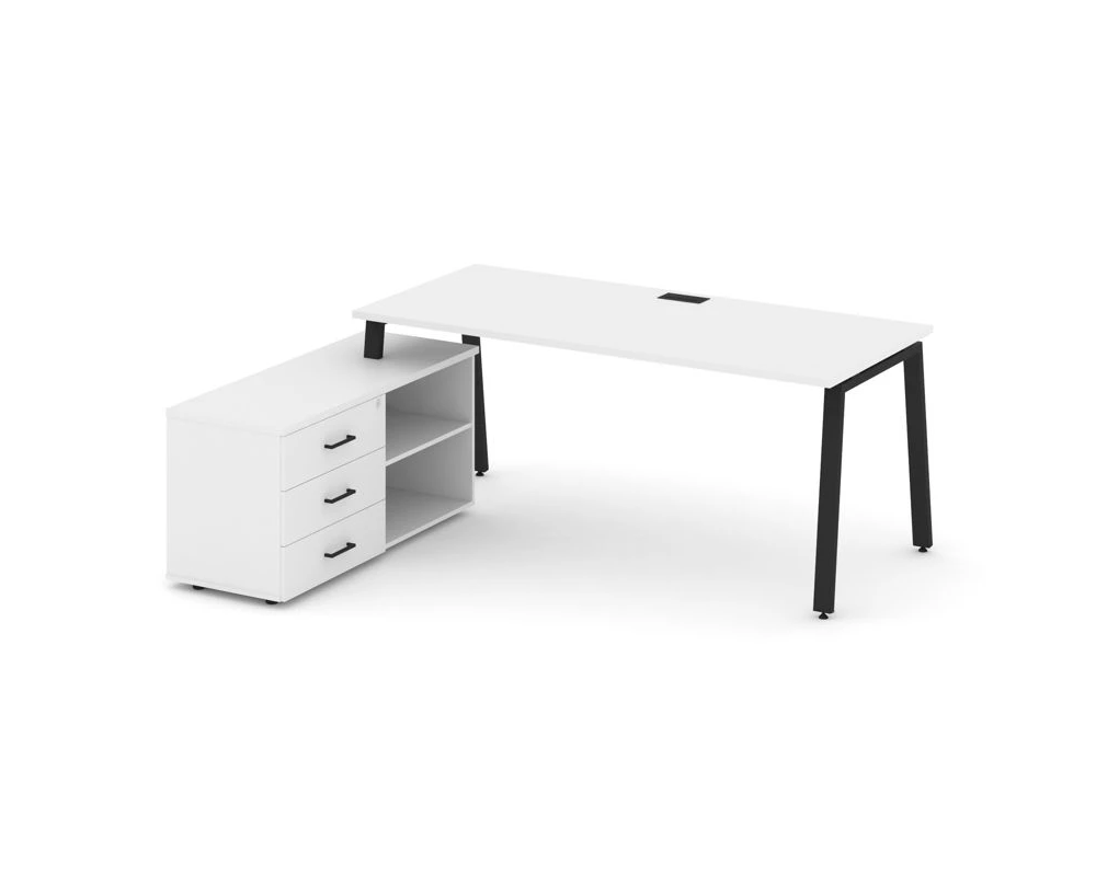 Стол письменный с греденцией левой на А-образном каркасе 1780x1480x750 Стайл Проджект Директ / Style Project Direct