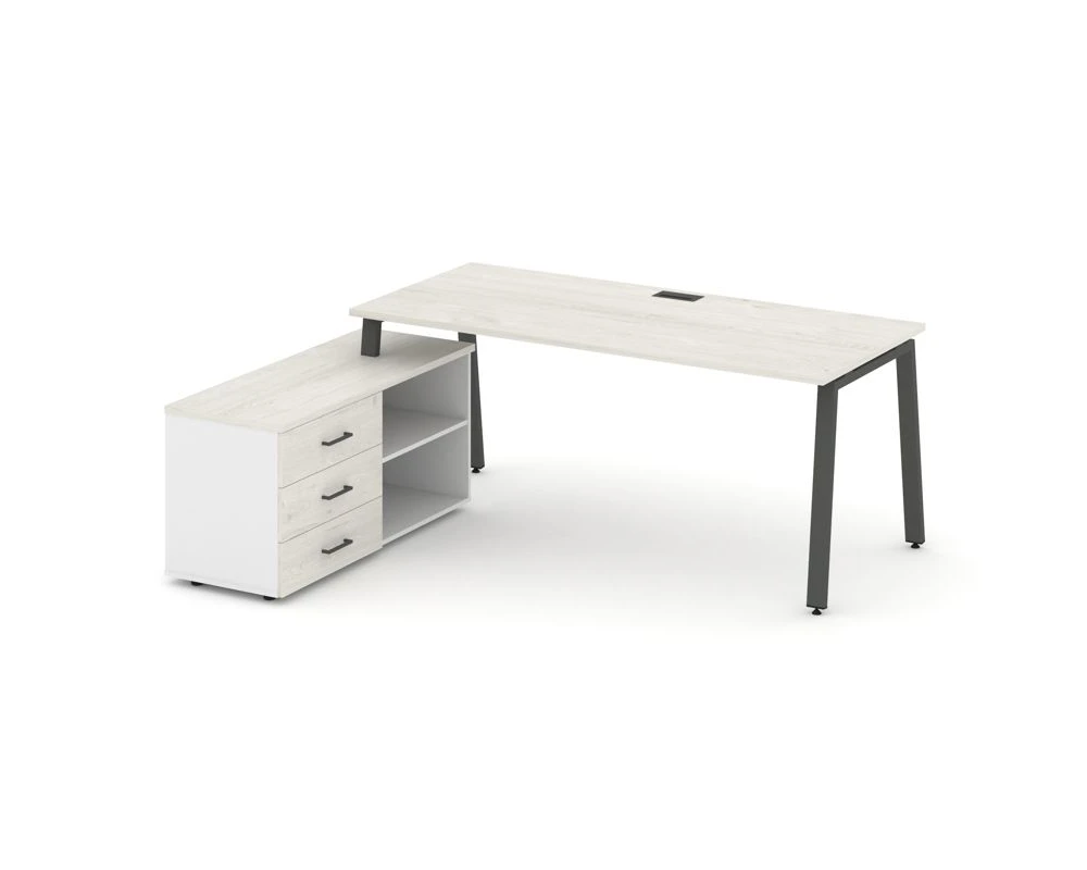 Стол письменный с греденцией левой на А-образном каркасе 1780x1480x750 Стайл Проджект Директ / Style Project Direct