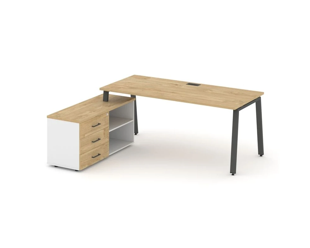 Стол письменный с греденцией левой на А-образном каркасе 1780x1480x750 Стайл Проджект Директ / Style Project Direct