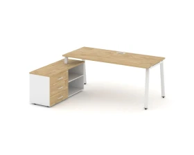 Стол письменный с греденцией левой на А-образном каркасе 2180x1480x750 Стайл Проджект Директ / Style Project Direct images