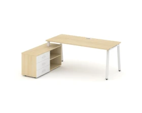 Стол письменный с греденцией левой на А-образном каркасе 2180x1480x750 Стайл Проджект Директ / Style Project Direct images