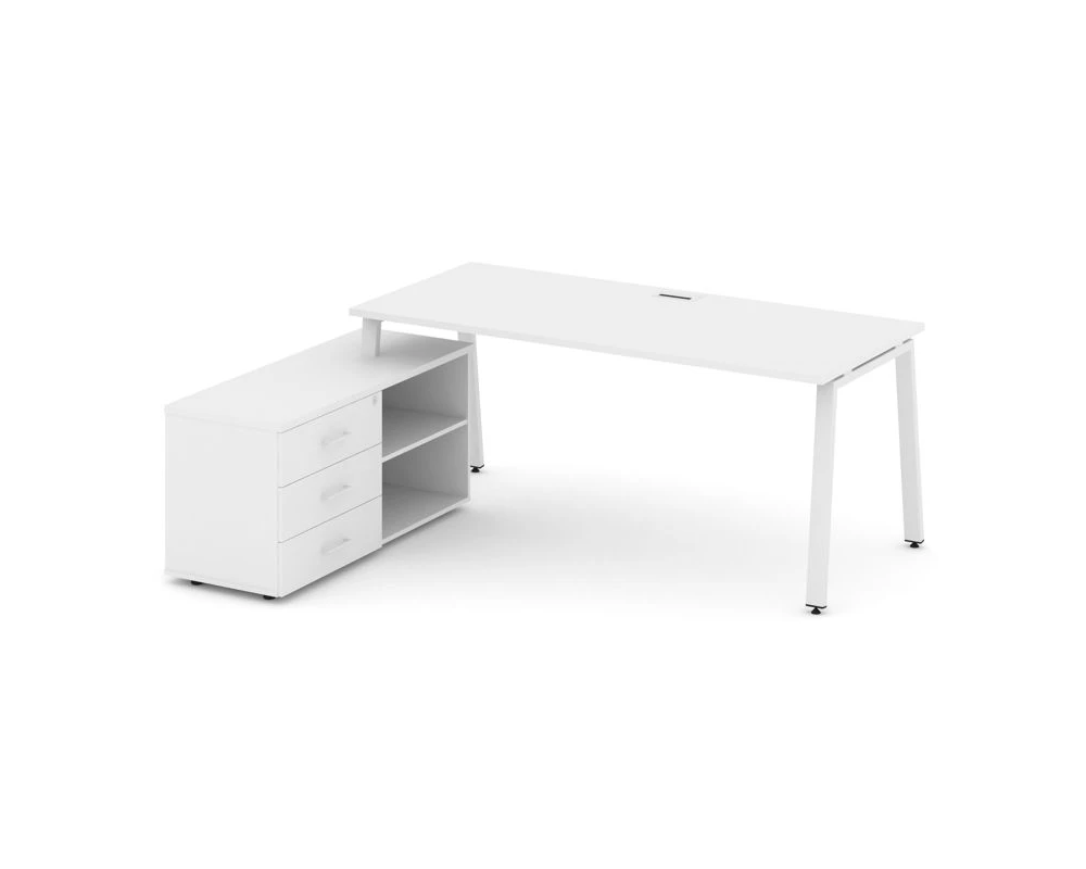 Стол письменный с греденцией левой на А-образном каркасе 2180x1480x750 Стайл Проджект Директ / Style Project Direct