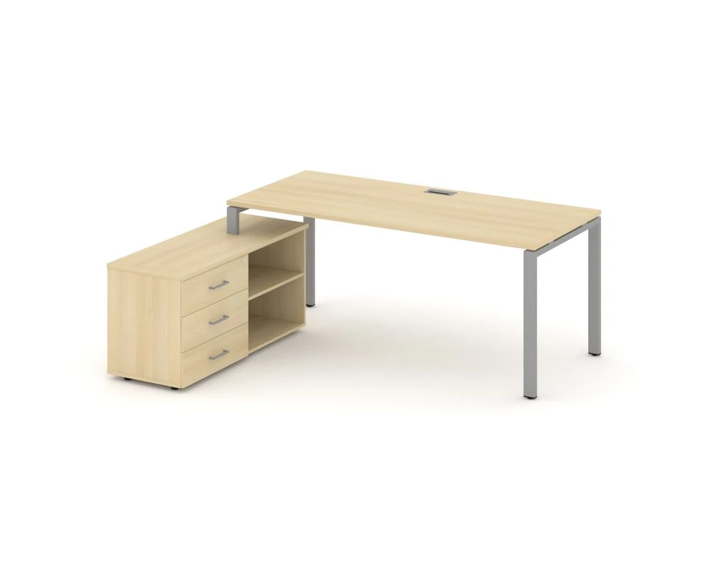 Стол письменный с греденцией левой на П-образном каркасе 2180x1480x750 Стайл Проджект Директ / Style Project Direct