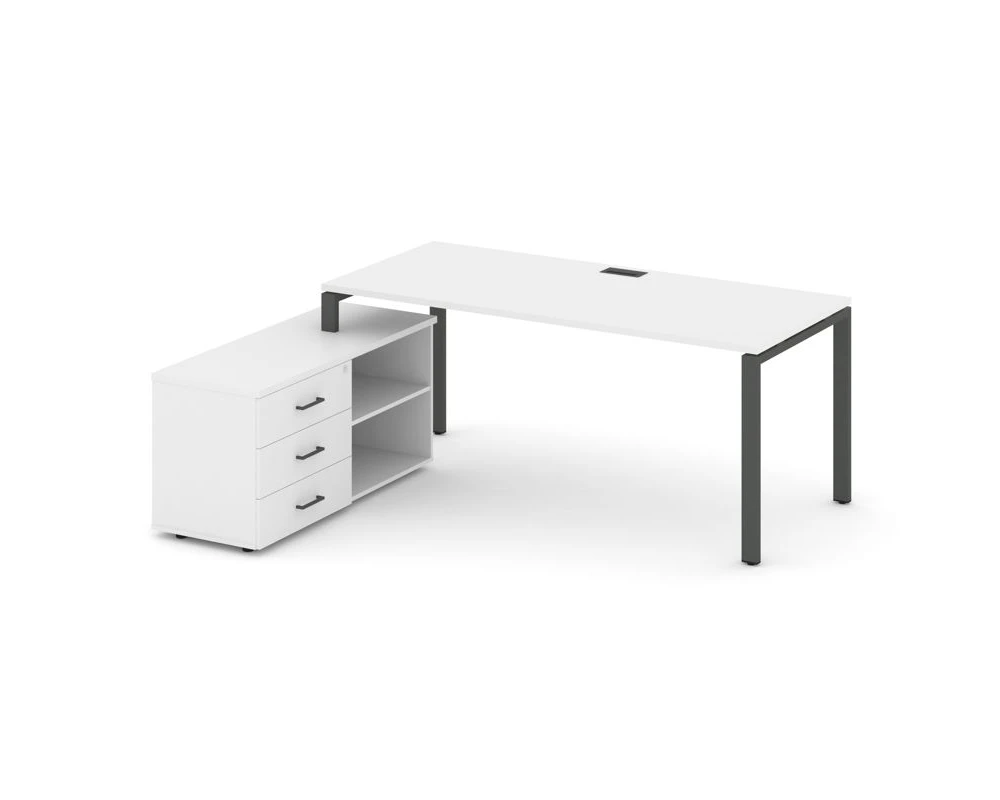 Стол письменный с греденцией левой на П-образном каркасе 2180x1480x750 Стайл Проджект Директ / Style Project Direct