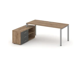 Стол письменный с греденцией левой на П-образном каркасе 2180x1480x750 Стайл Проджект Директ / Style Project Direct images