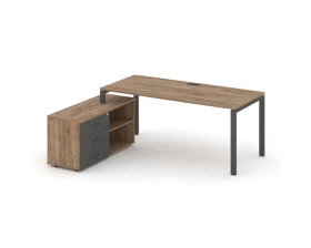 Стол письменный с греденцией левой на П-образном каркасе 2180x1480x750 Стайл Проджект Директ / Style Project Direct images