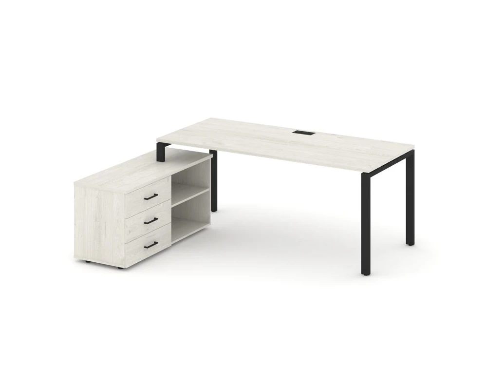 Стол письменный с греденцией левой на П-образном каркасе 2180x1480x750 Стайл Проджект Директ / Style Project Direct