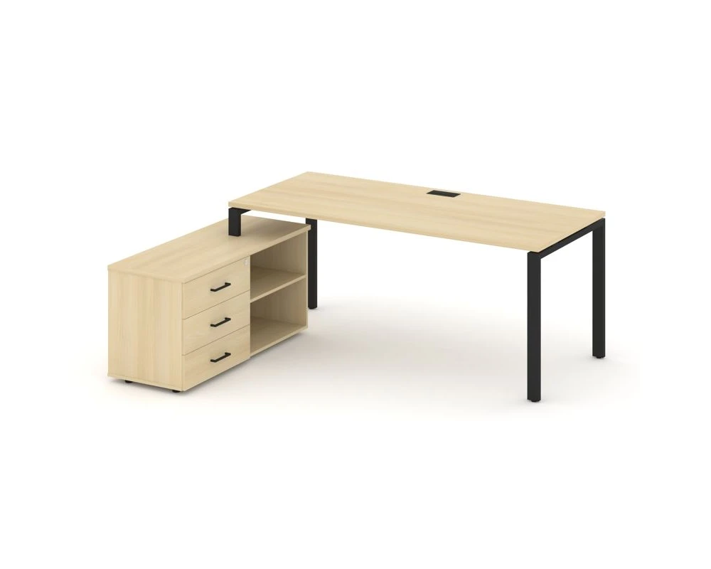 Стол письменный с греденцией левой на П-образном каркасе 2180x1480x750 Стайл Проджект Директ / Style Project Direct