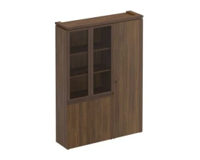 Шкаф комбинированный со стеклом для одежды узкий МК 358 ДА Mark images