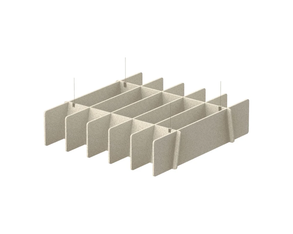 Декоративная потолочная конструкция "Решетка" 120х120х40 Forest Office Лебединый пух